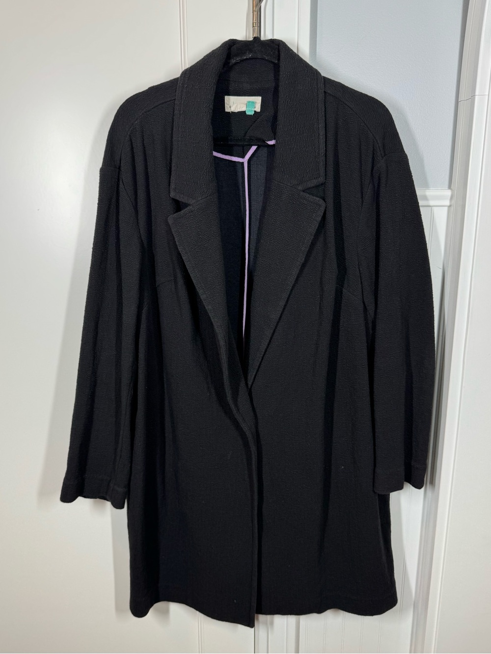 By Anthropologie Plus Size Black Long Line 1 Button Blazer Size 1X